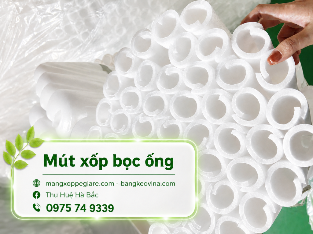 ống xốp dẻo pe foam miền Bắc dạng ống