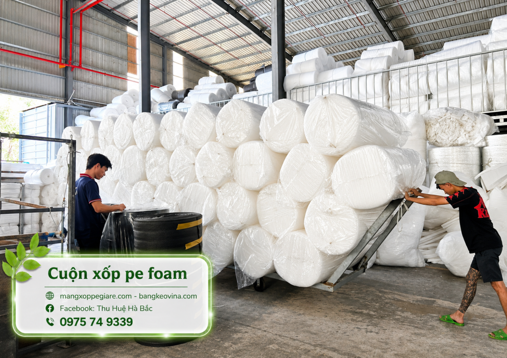 xốp nổ bọc chai thủy tinh mỹ phẩm