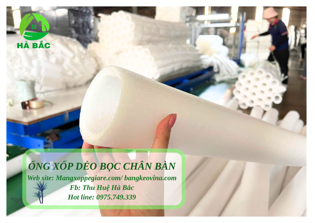 lắp ống xốp liền trên thanh inox