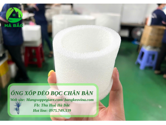 lắp ống xốp liền trên thanh inox